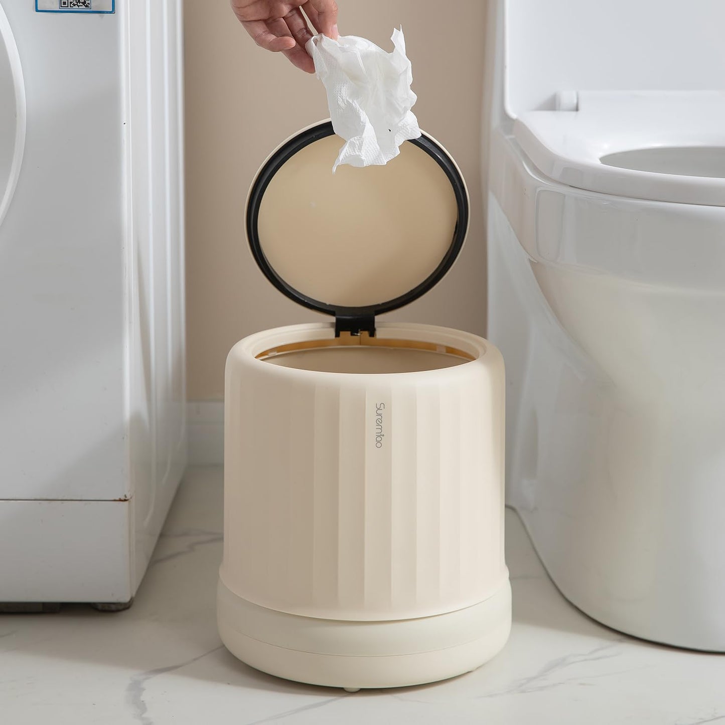 Cylindrical 2in1 Button & Pedal Waste Bin - All-In-One Store Pakistan
