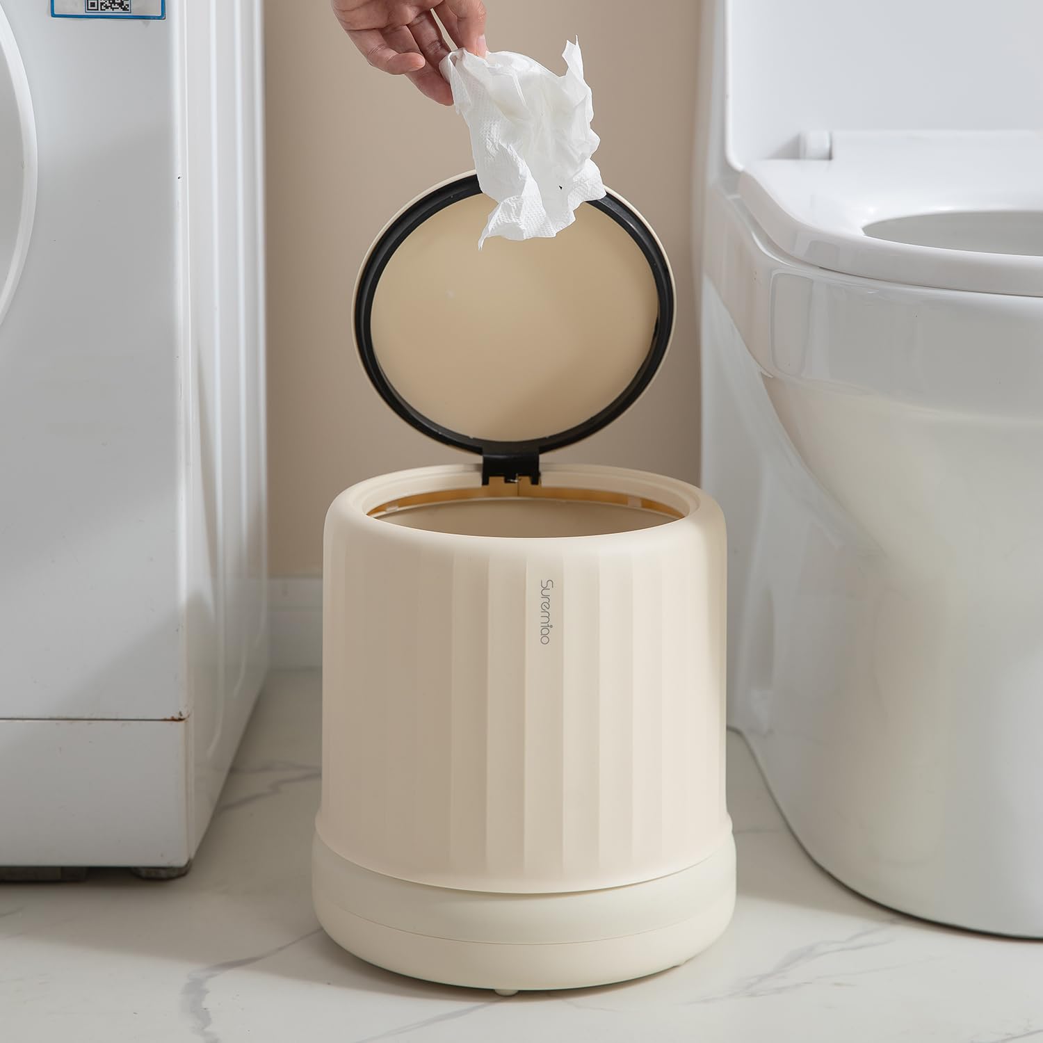 Cylindrical 2in1 Button & Pedal Waste Bin - All-In-One Store Pakistan