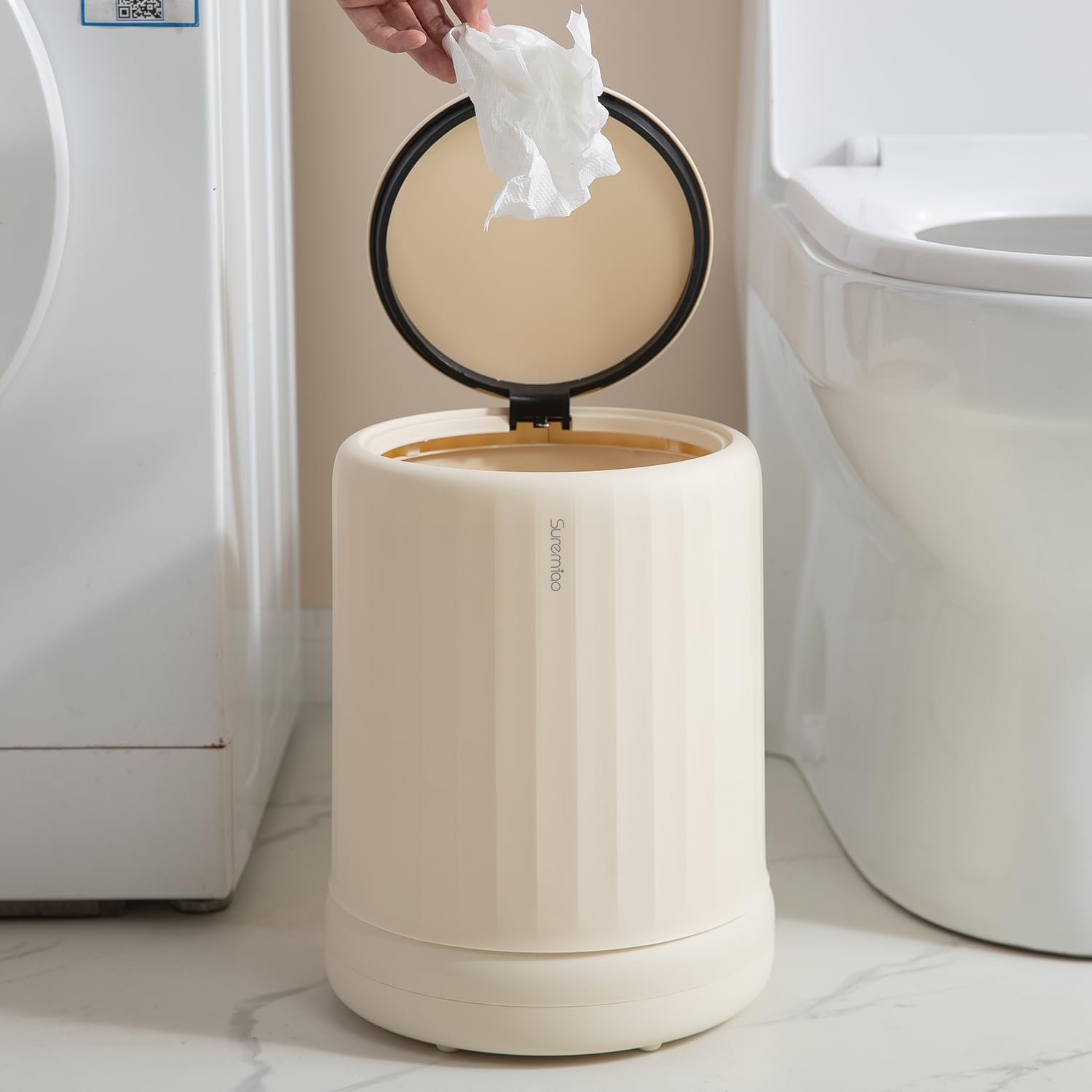 Cylindrical 2in1 Button & Pedal Waste Bin - All-In-One Store Pakistan
