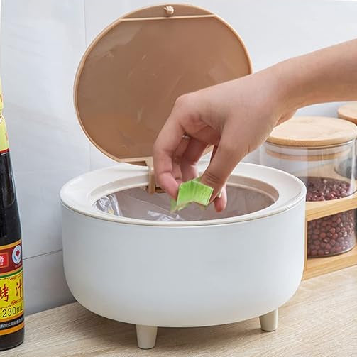 Mini Desktop Trash Can with Push Lid - All-In-One Store Pakistan
