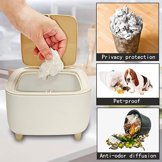 Mini Desktop Trash Can with Push Lid - All-In-One Store Pakistan