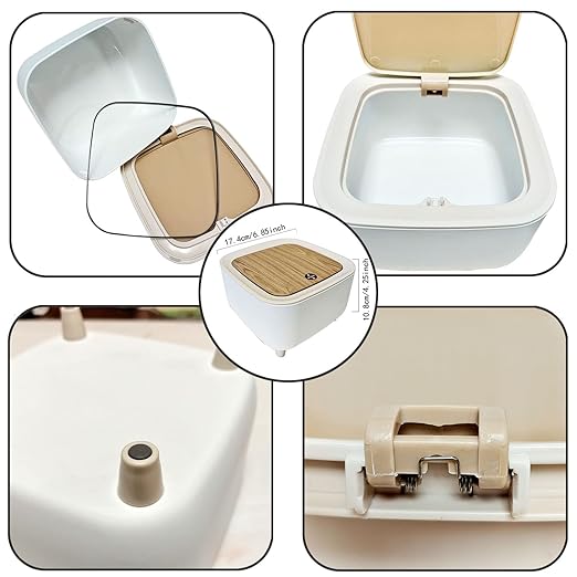 Mini Desktop Trash Can with Push Lid - All-In-One Store Pakistan