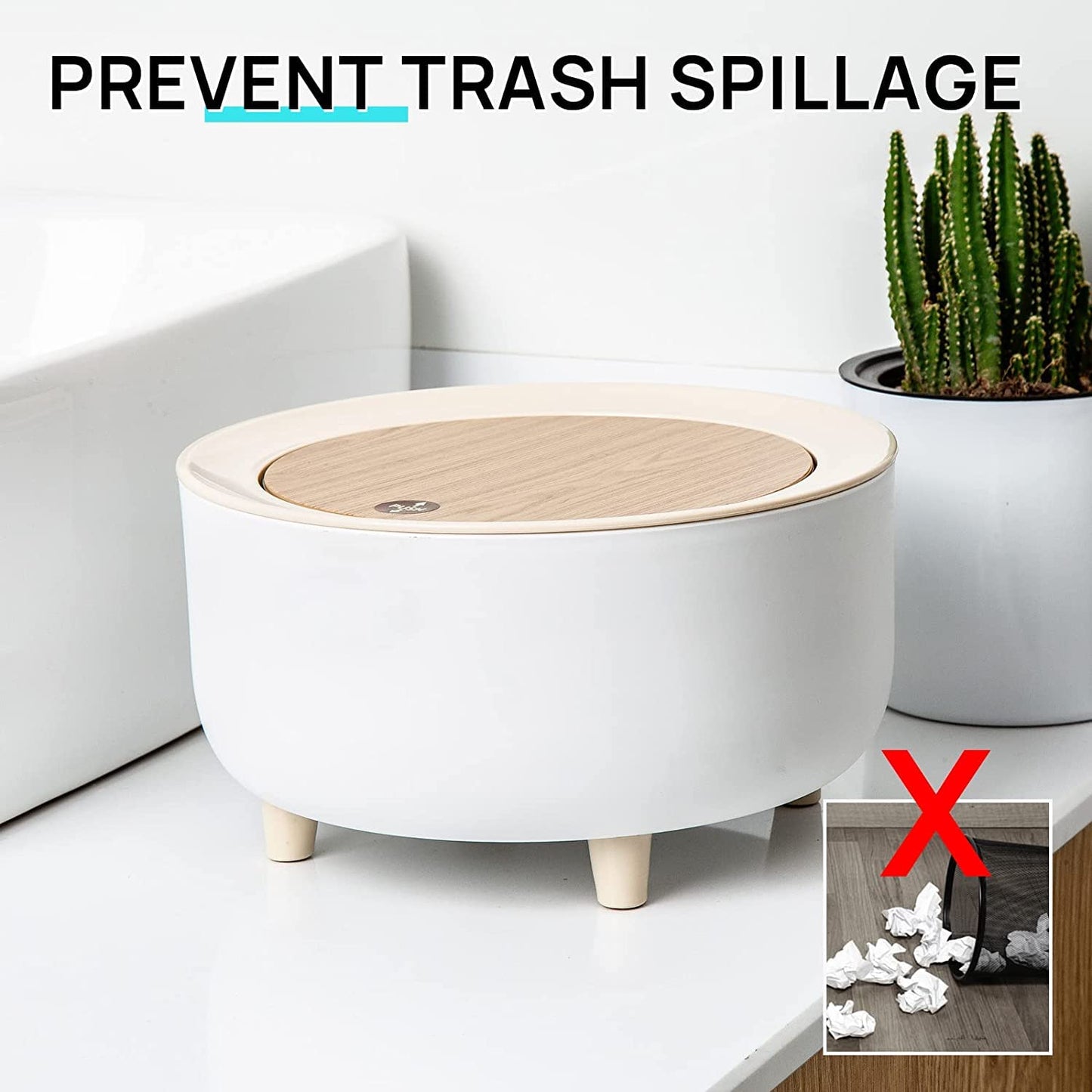 Mini Desktop Trash Can with Push Lid - All-In-One Store Pakistan