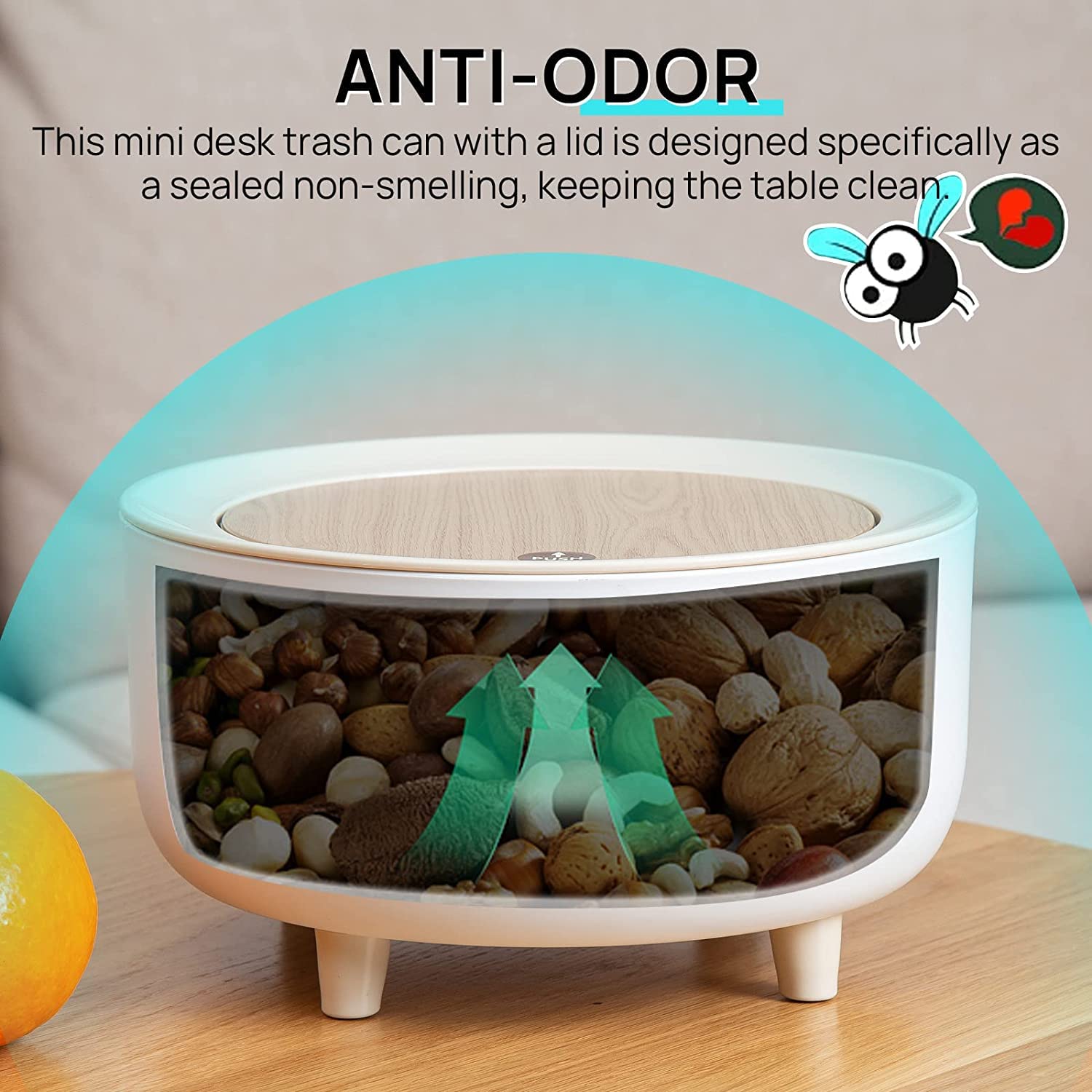 Mini Desktop Trash Can with Push Lid - All-In-One Store Pakistan