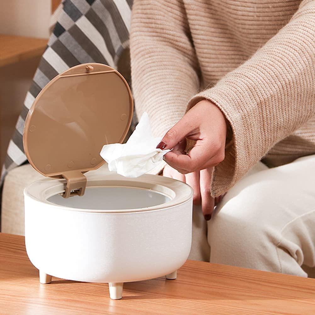 Mini Desktop Trash Can with Push Lid - All-In-One Store Pakistan