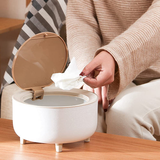 Mini Desktop Trash Can with Push Lid - All-In-One Store Pakistan