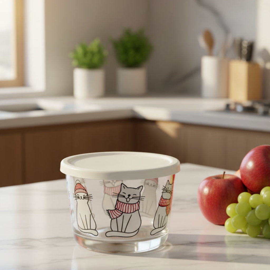 Mini Printed Glass Storage Bowl 190ml (2068) by Limon - All-In-One Store Pakistan