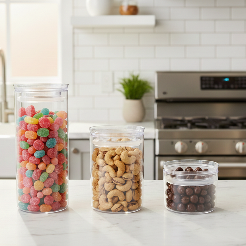 3-Pcs CrystalSeal Airtight Storage Jars Set - All-In-One Store Pakistan