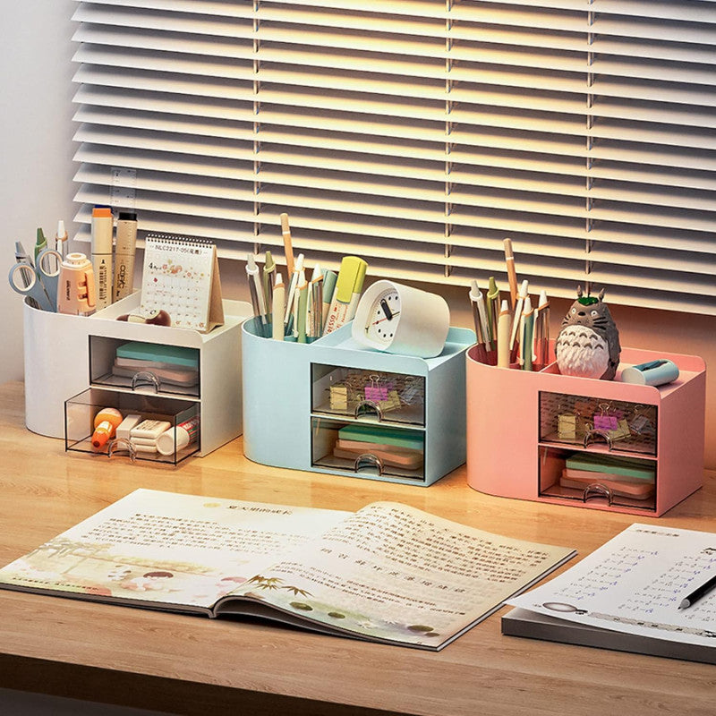 Multi-Use Desktop Organizer with Dual Drawers - All-In-One Store Pakistan