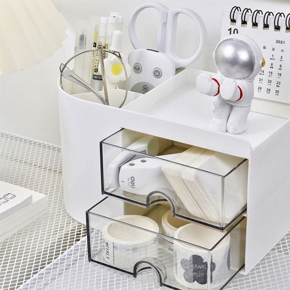Multi-Use Desktop Organizer with Dual Drawers - All-In-One Store Pakistan