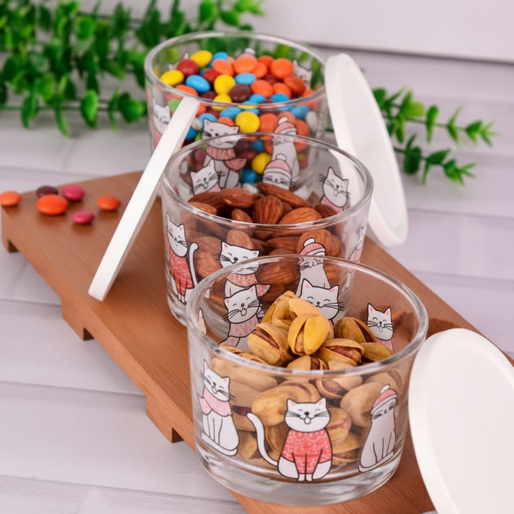 Mini Printed Glass Storage Bowl 190ml (2068) by Limon - All-In-One Store Pakistan