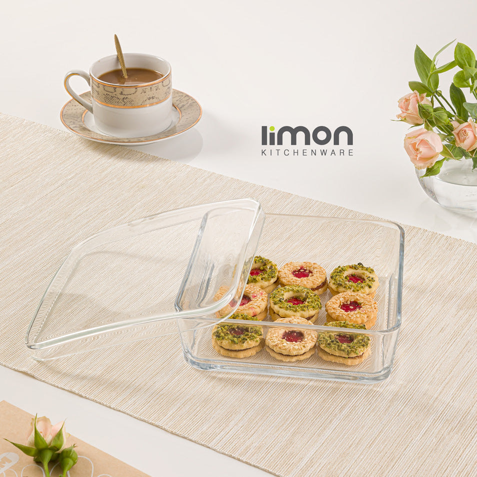 CrystalVault Glass Snacks Box (2154) By Limon - All-In-One Store Pakistan