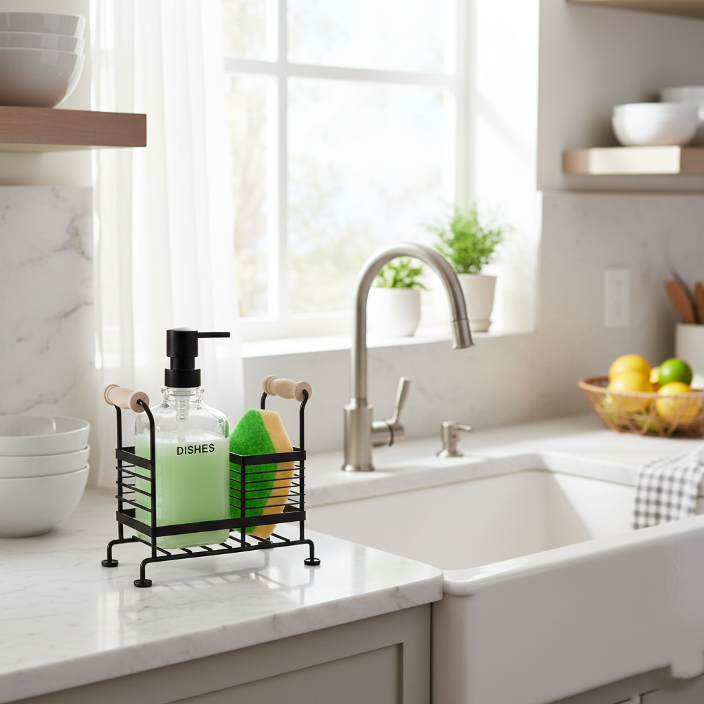 Glass Liquid Dispensers Set with Stand and Sponge by Limon - All-In-One Store Pakistan