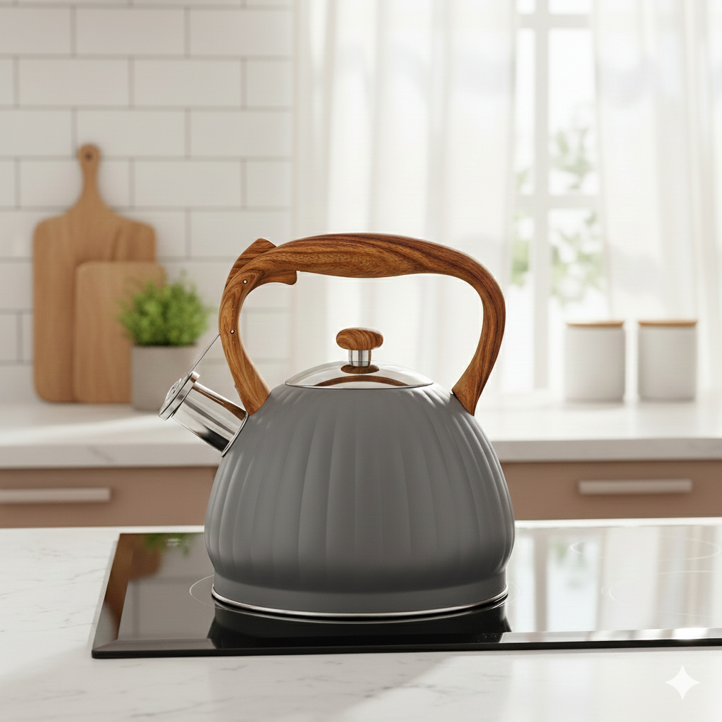 BoilAlert Textured Whistling Steel Kettle (3Liter) - All-In-One Store Pakistan