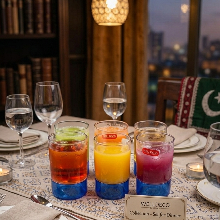 6-Pcs TwinTone Glass Set (1167) - All-In-One Store Pakistan
