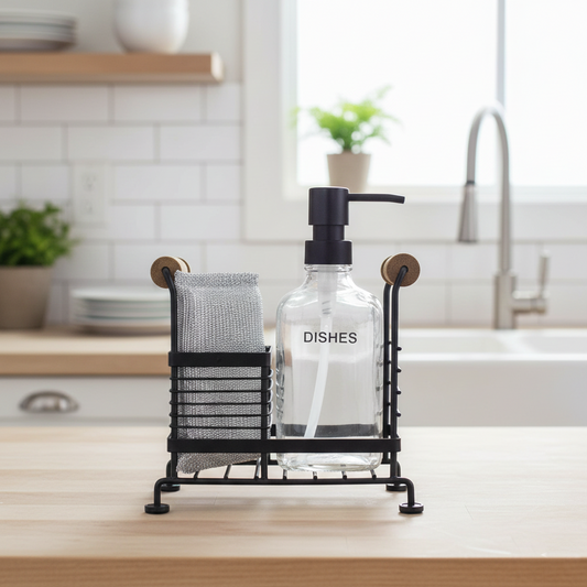 Glass Liquid Dispensers Set with Stand and Sponge by Limon - All-In-One Store Pakistan