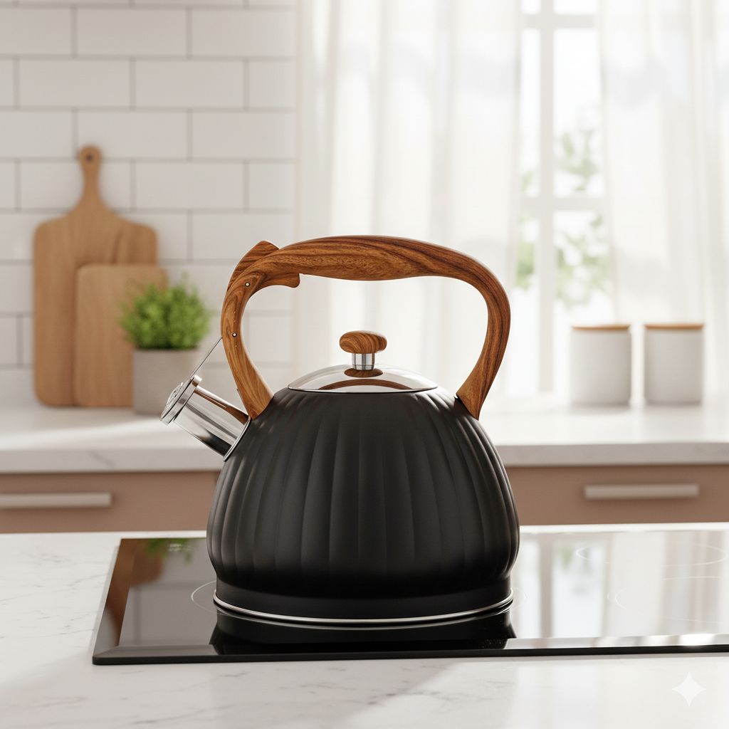 BoilAlert Textured Whistling Steel Kettle (3Liter) - All-In-One Store Pakistan