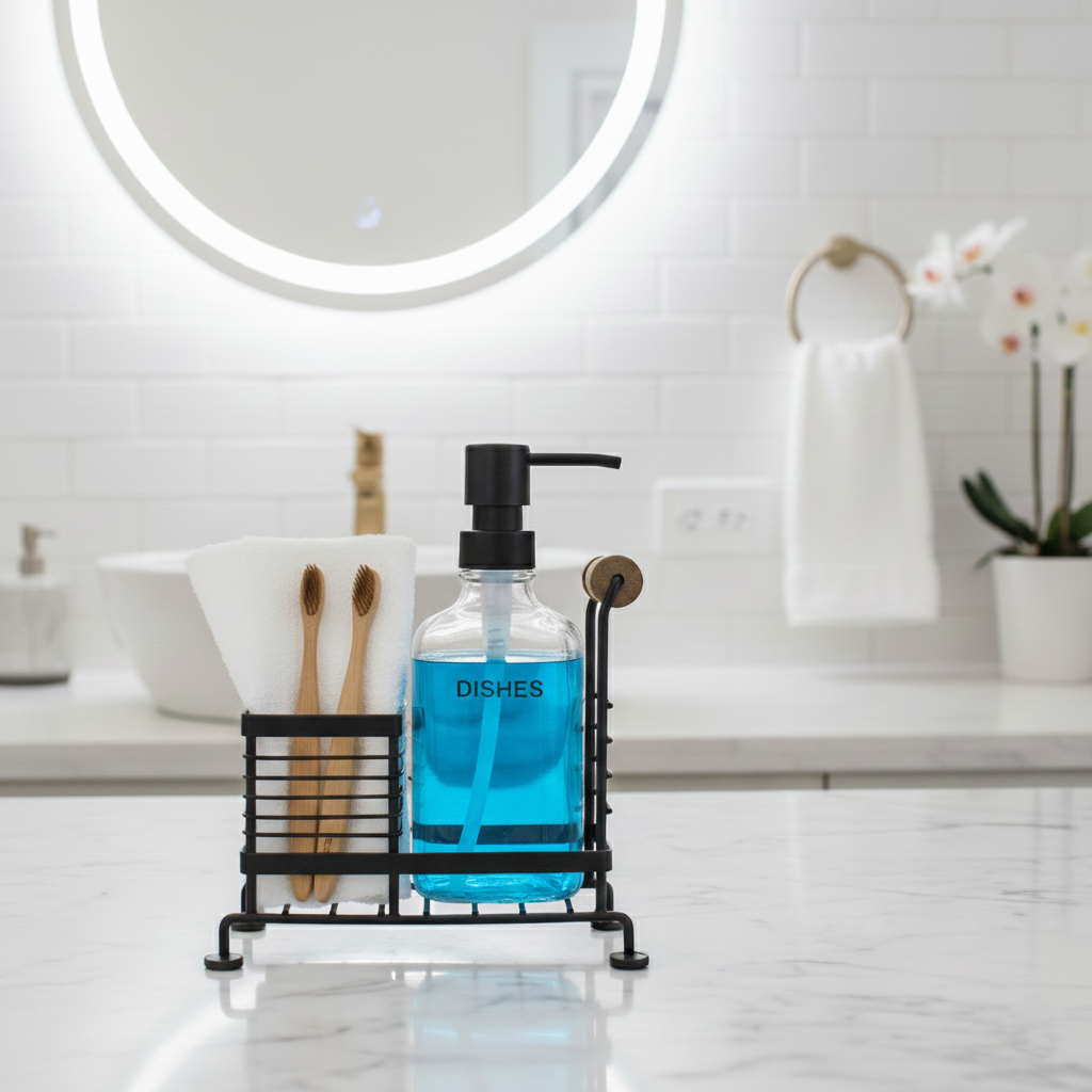 Glass Liquid Dispensers Set with Stand and Sponge by Limon - All-In-One Store Pakistan