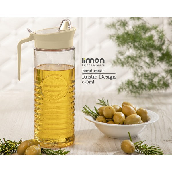Rustic Design Glass Oil Bottle by Limon - All-In-One Store Pakistan