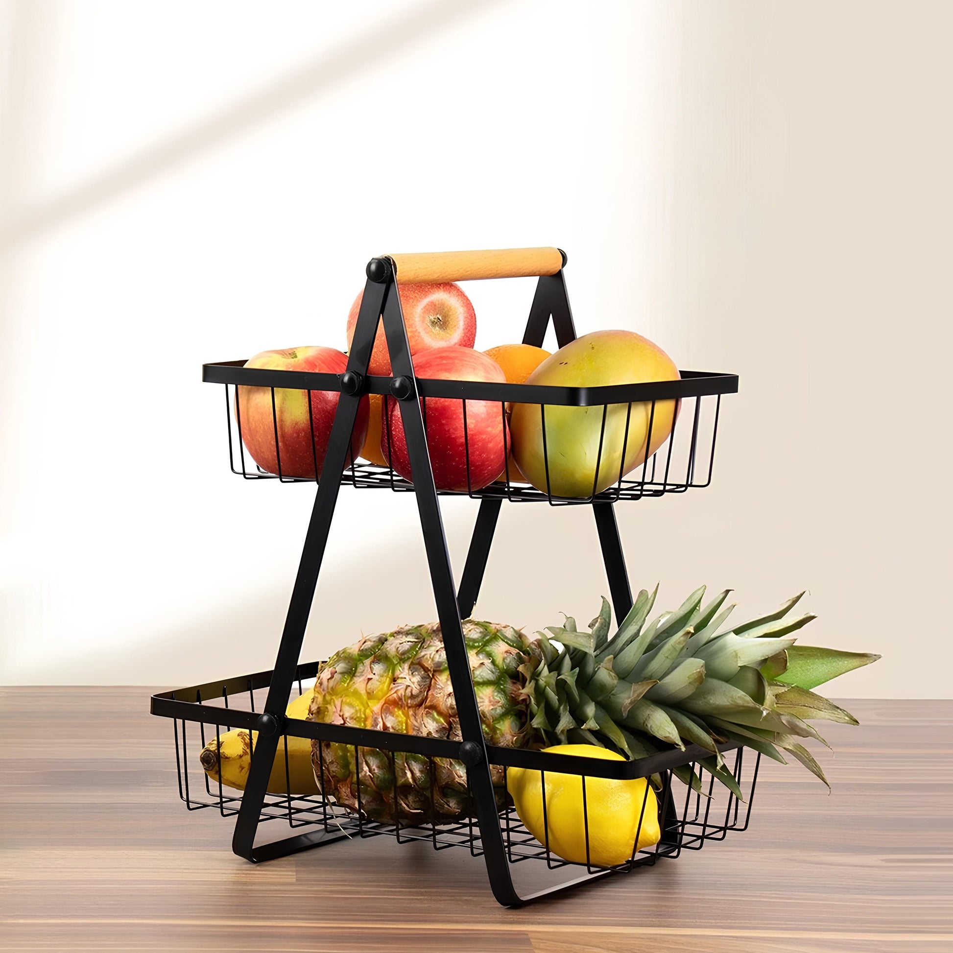 2-Tier Carry and Serve Fruit Basket by Matrix - All-In-One Store Pakistan