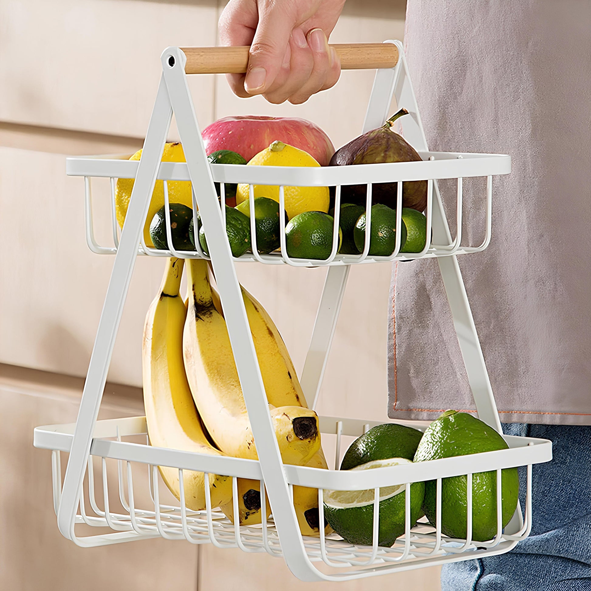 2-Tier Carry and Serve Fruit Basket by Matrix - All-In-One Store Pakistan
