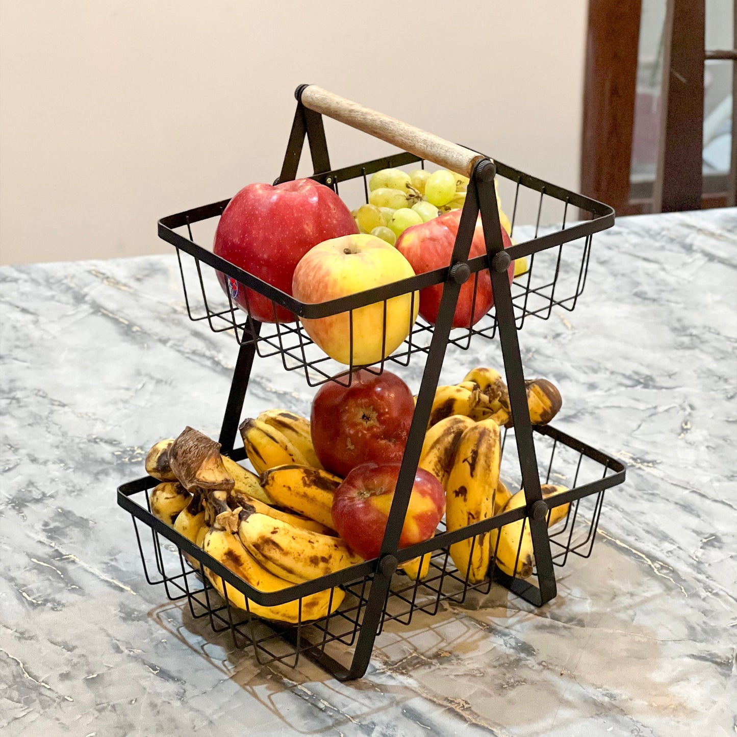 2-Tier Carry and Serve Fruit Basket by Matrix - All-In-One Store Pakistan