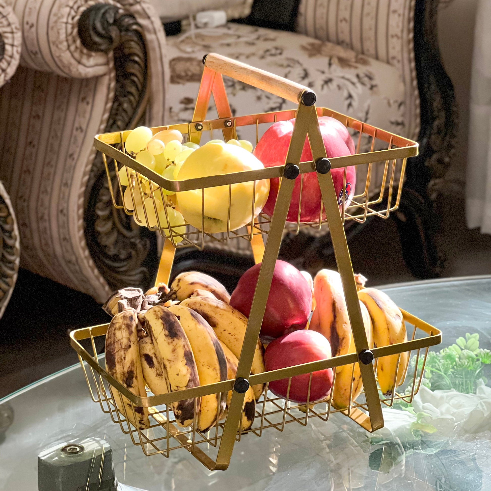2-Tier Carry and Serve Fruit Basket by Matrix - All-In-One Store Pakistan