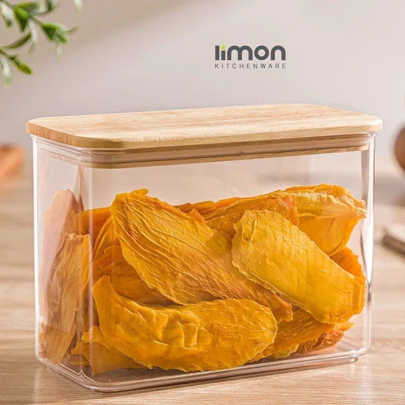 Rectangular Airtight WoodTop Canister by Limon - All-In-One Store Pakistan