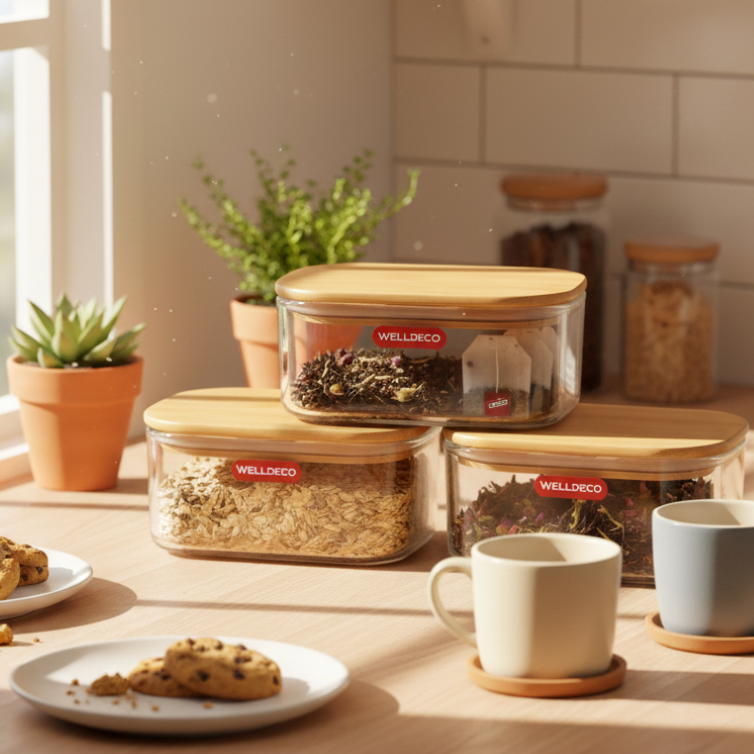3-Pcs Stack & Seal Glass Container Set (1165) - All-In-One Store Pakistan