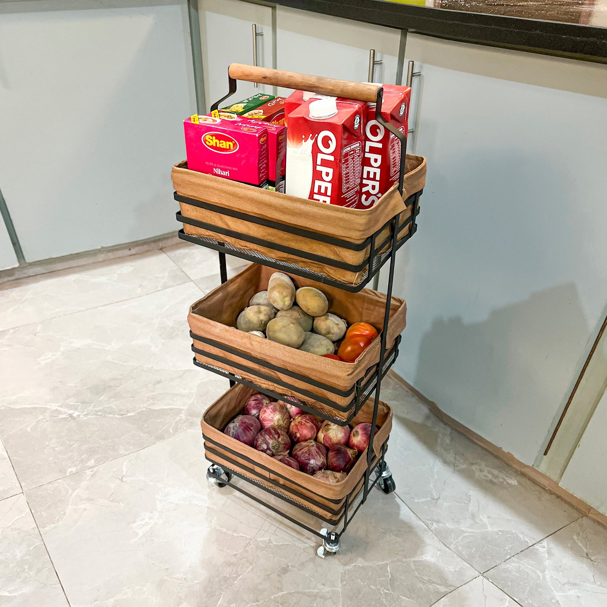 TrioStack Metal Rolling Cart by Matrix - All-In-One Store Pakistan