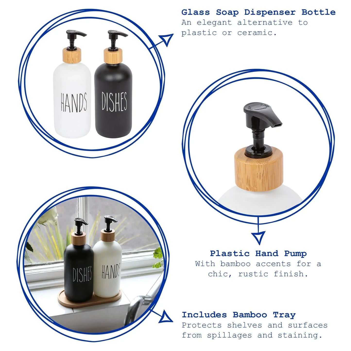 HandiDish Luxe Glass Dispenser Set - All-In-One Store Pakistan