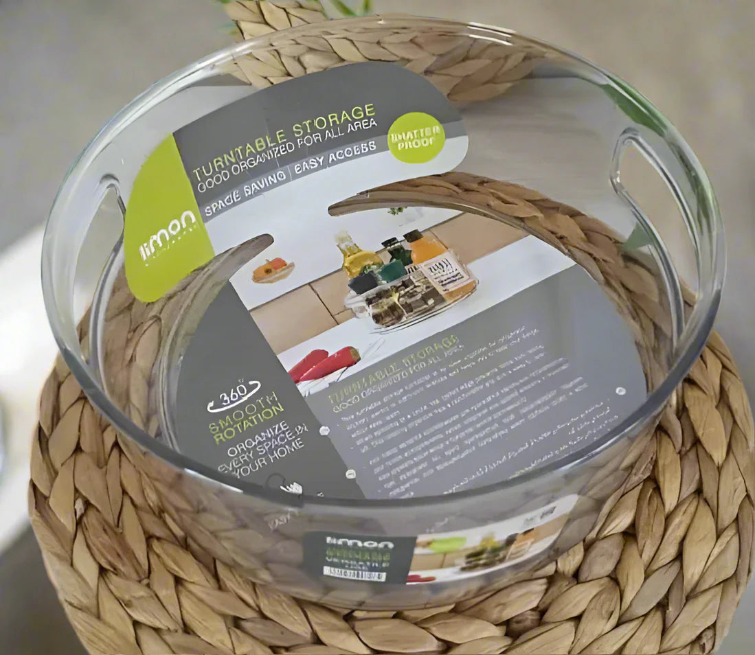 Multi-Use Acrylic Rotatable Tray with Handles (2149) by Limon - All-In-One Store Pakistan