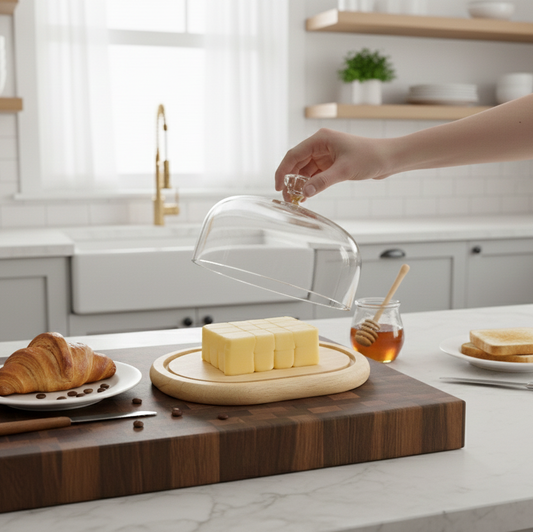 Wooden Butter Dish with Acrylic Lid (2161) by Limon - All-In-One Store Pakistan