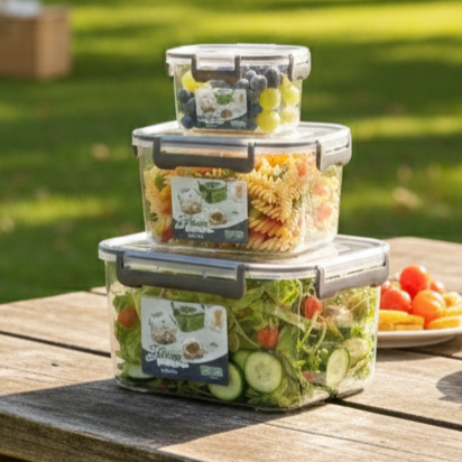 3-Pcs Square Airtight Storage Boxes - All-In-One Store Pakistan