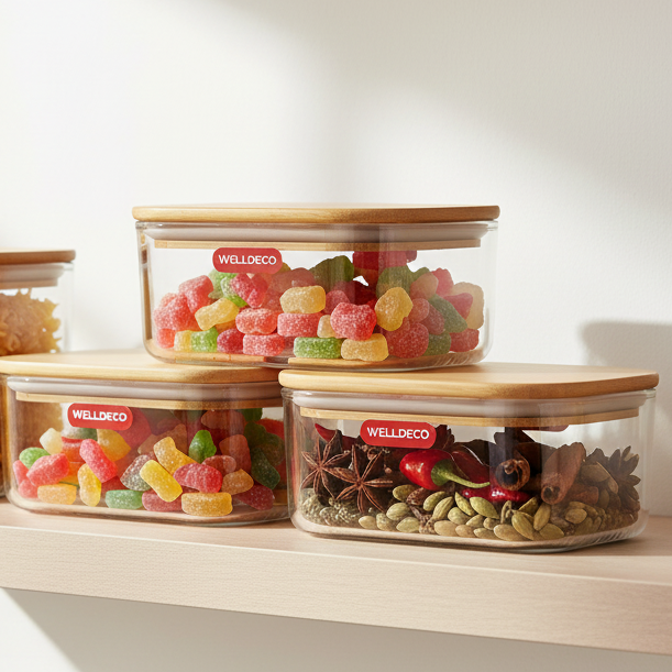 3-Pcs Stack & Seal Glass Container Set (1165) - All-In-One Store Pakistan