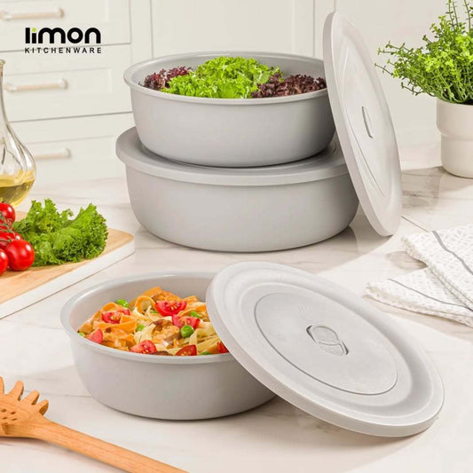 3-Pcs Food Storage Containers with Vented Lid (2425) by Limon - All-In-One Store Pakistan