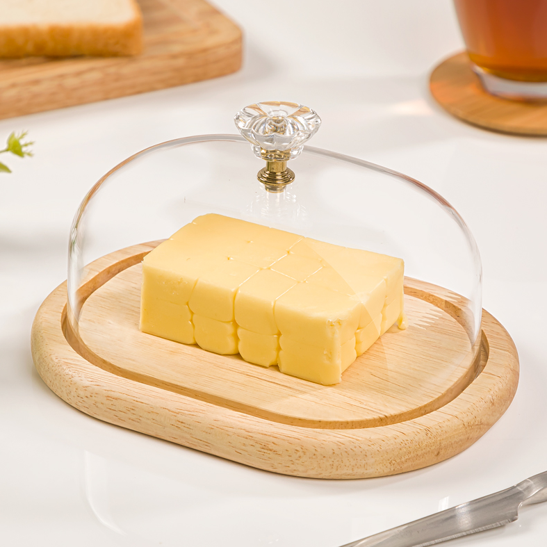 Wooden Butter Dish with Acrylic Lid (2161) by Limon - All-In-One Store Pakistan