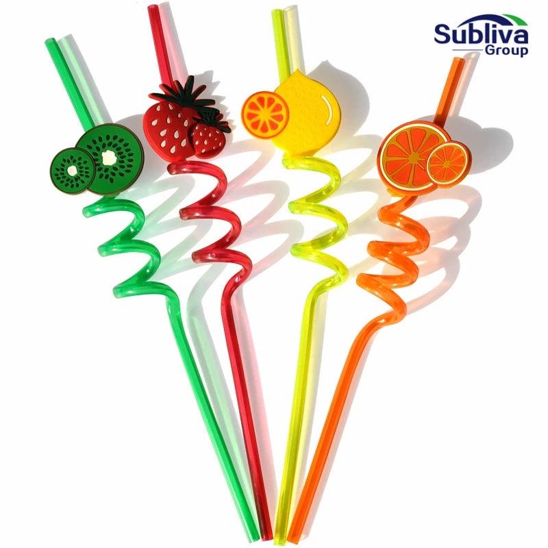 4 Pcs Fruits Straw Set - All-In-One Store Pakistan