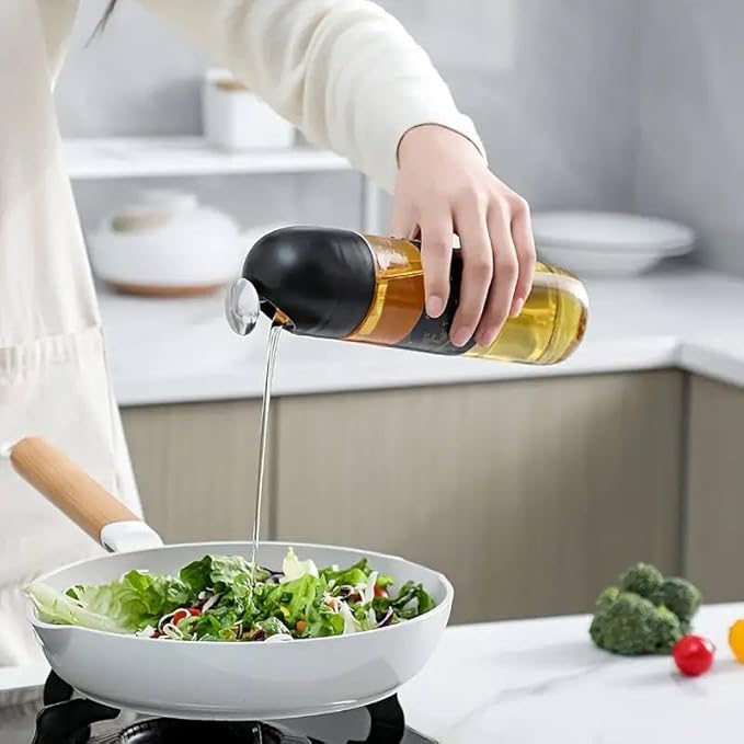 Modern Glass Oil & Vinegar Bottle with Auto Spout - All-In-One Store Pakistan