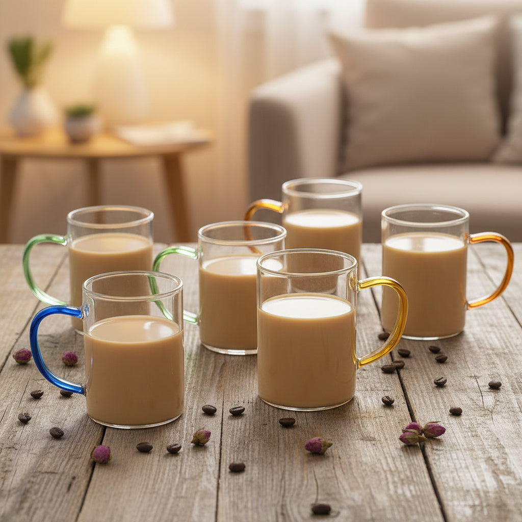 6-Pcs Glass Mug Set (1166) - All-In-One Store Pakistan
