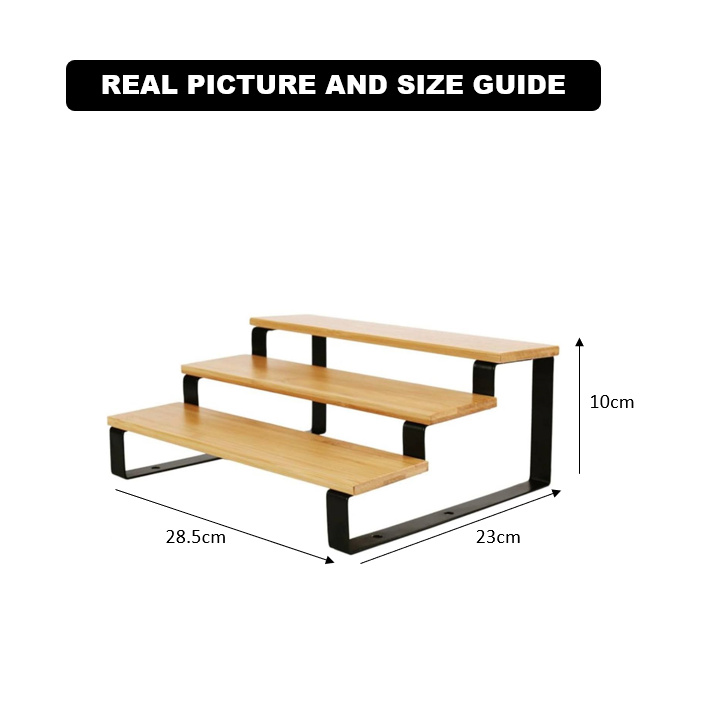 3-Tier Bamboo Display Stand - All-In-One Store Pakistan