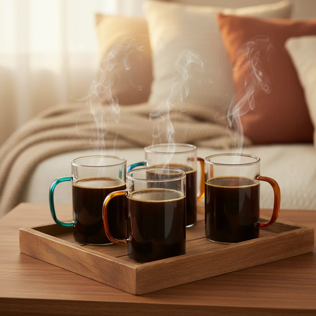 6-Pcs Glass Mug Set (1166) - All-In-One Store Pakistan