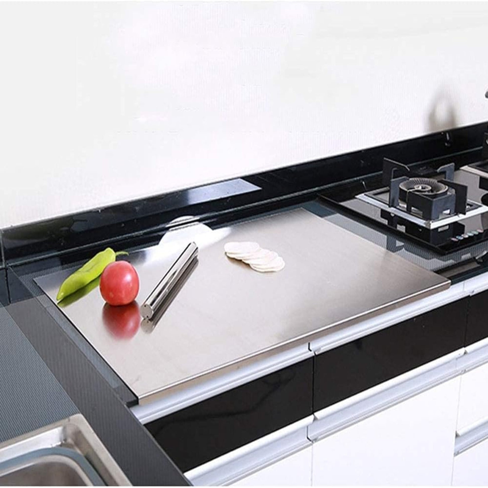 Non-Slip Stainless Steel Board for Cutting, Dough Rolling & Dumpling Prep - All-In-One Store Pakistan