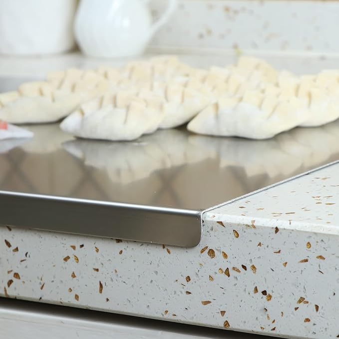Non-Slip Stainless Steel Board for Cutting, Dough Rolling & Dumpling Prep - All-In-One Store Pakistan