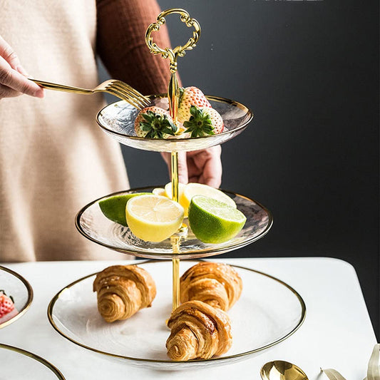 ElegantTower Serving Stand with Golden Handle - All-In-One Store Pakistan