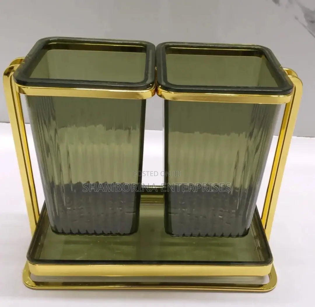 Premium Acrylic Utensil Holder with Metal Frame - All-In-One Store Pakistan