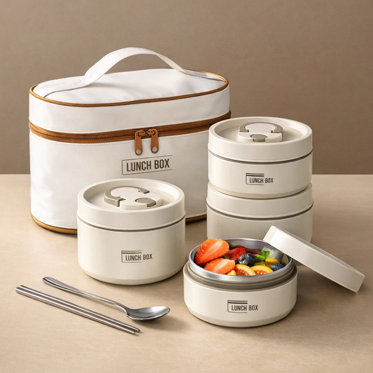 Steel Meal Box Set with Thermal Insulated Carry Bag - All-In-One Store Pakistan