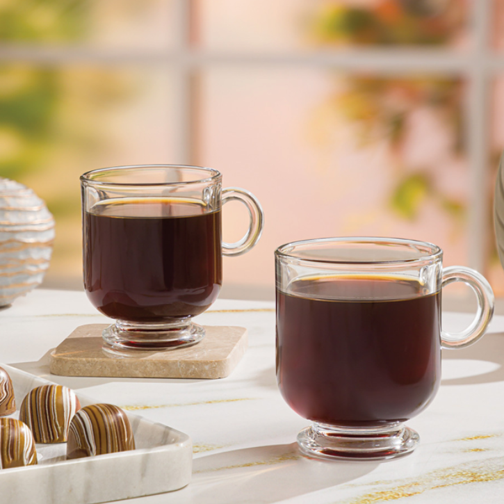 BaristaPrime 6‑Pcs Glass Tea Cup Set (2484) by Limon - All-In-One Store Pakistan