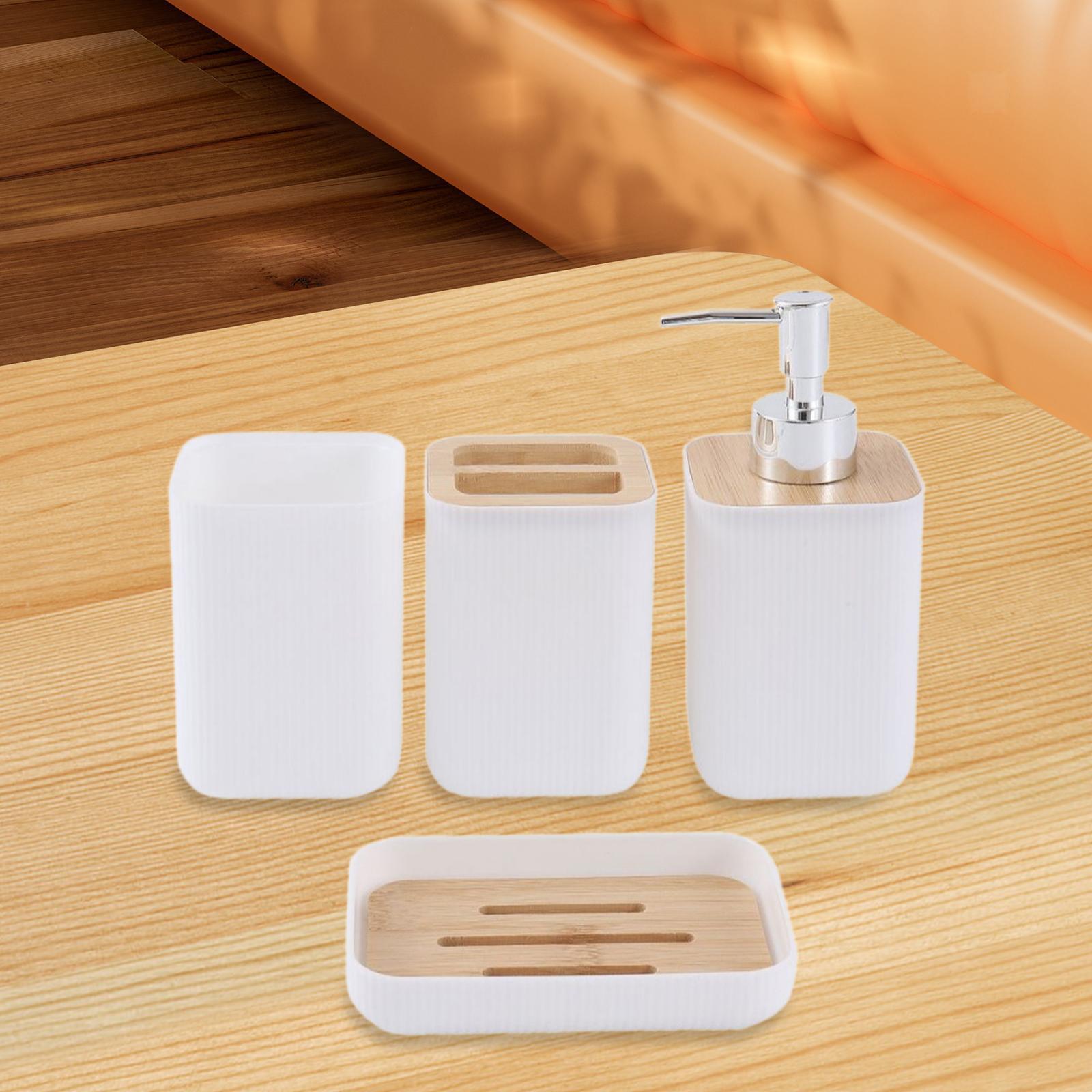 AquaCharm 4-Piece Bathroom Accessory Set - All-In-One Store Pakistan