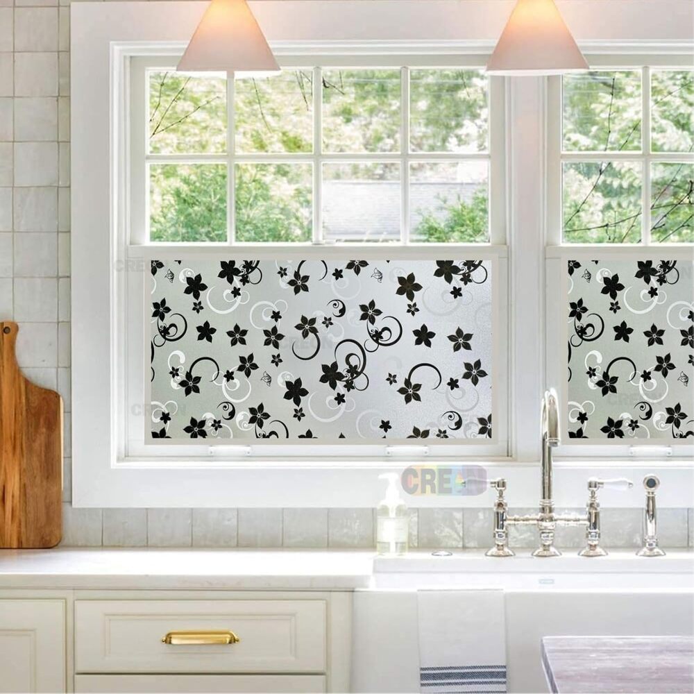 Frosted Floral & Swirls Privacy Window Film - All-In-One Store Pakistan